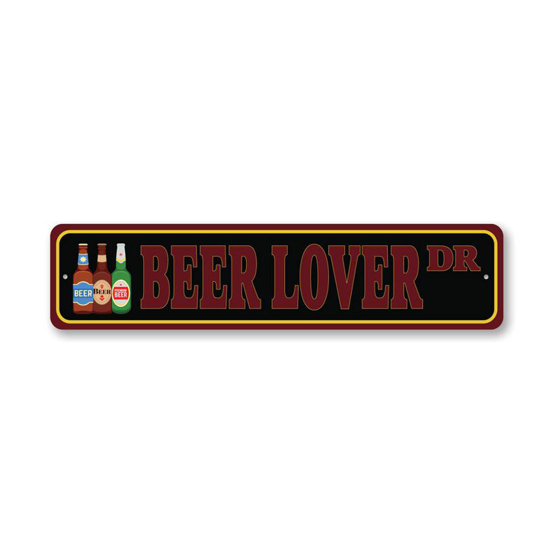 Panneau en aluminium Beer Street, H 4 po x l 18 po x P 0,04 po