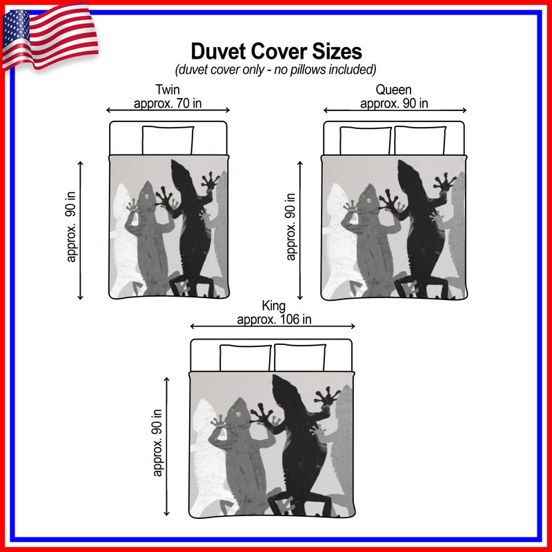 Housses de couette Gecko Silhouettes, Lit simple