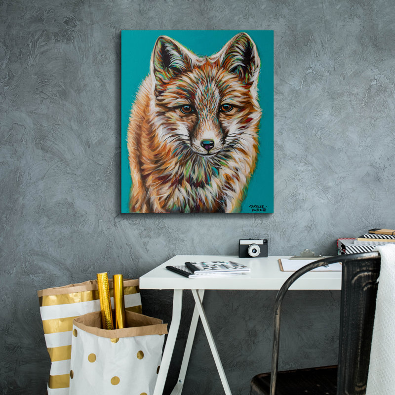 «Teal Fox» par Carolee Vitaletti, H 24 po x l 20 po x P 0,75 po