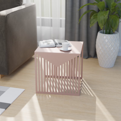 Vossman Lightweight Powder-Coated Steel End Table Outdoor or Indoor