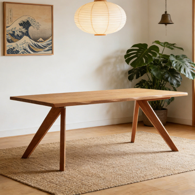 Nordic rectangular dining table, 29.53"H x 70.87"L x 35.43"W