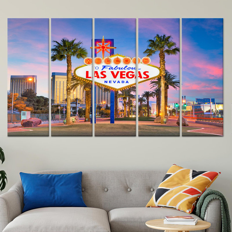 «Elegant Las Vegas View Nevada», impression sur toile, paysage urbain, toile tendue 5P, 43,3 po H x 98,4 po l