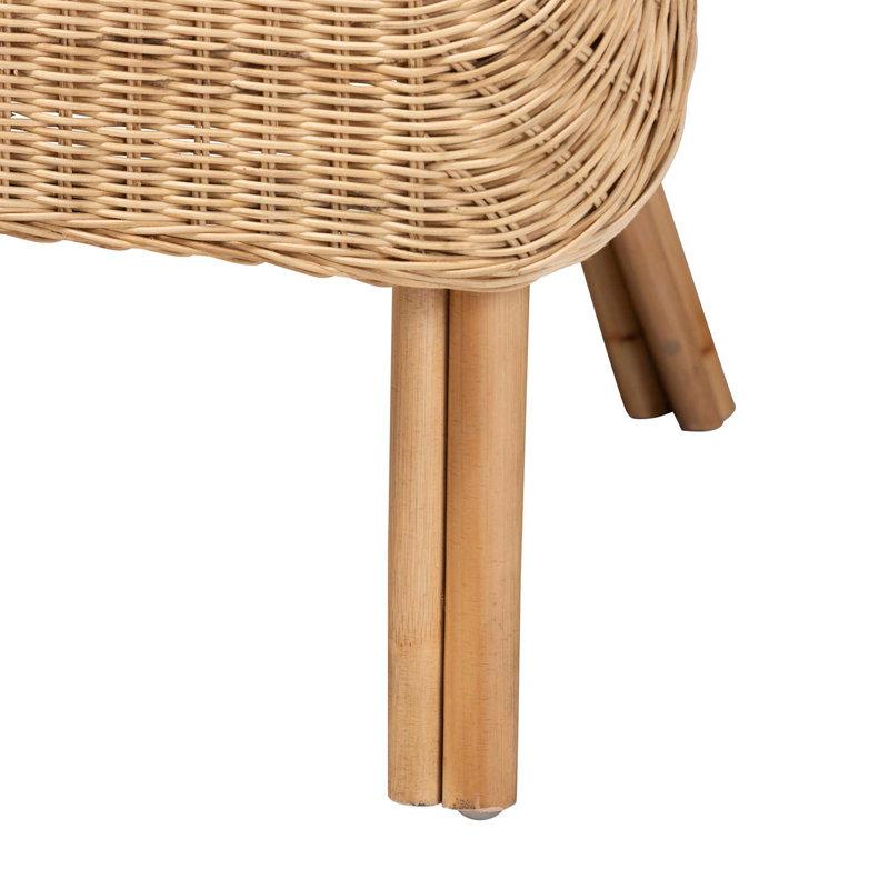 Fauteuil d'appoint bohémien en rotin naturel