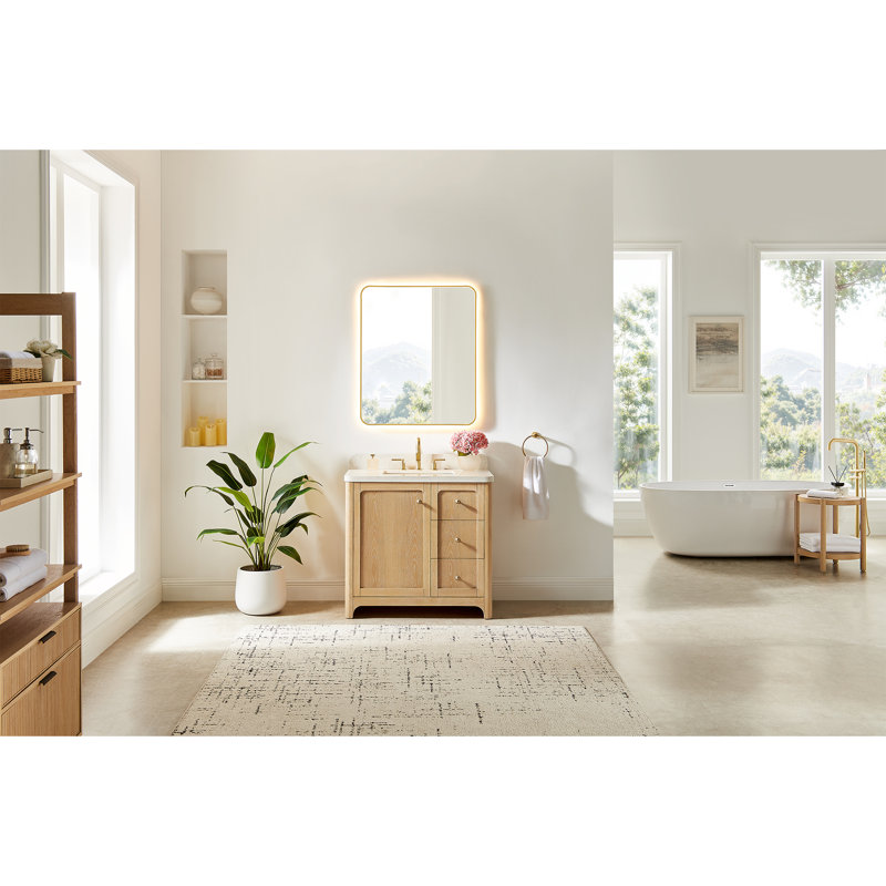 Meuble-lavabo simple 36 po en chêne brossé Milner