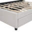 Lit plateforme double tapissier pleine grandeur avec 2 tiroirs et 1 lit gigogne simple, tête de lit classique, beige-130154271
