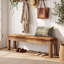 Banc rembourré en bois massif extra long de 70,87 po