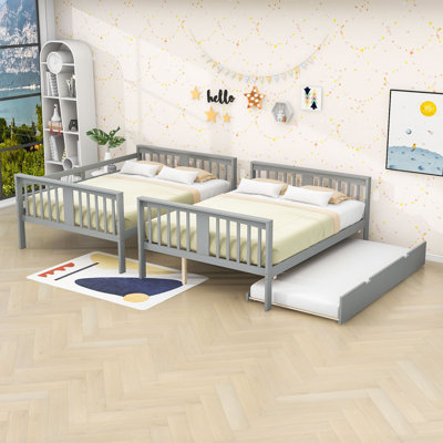 Dorbad Kids Full Over Full Bunk Bed with Trundle