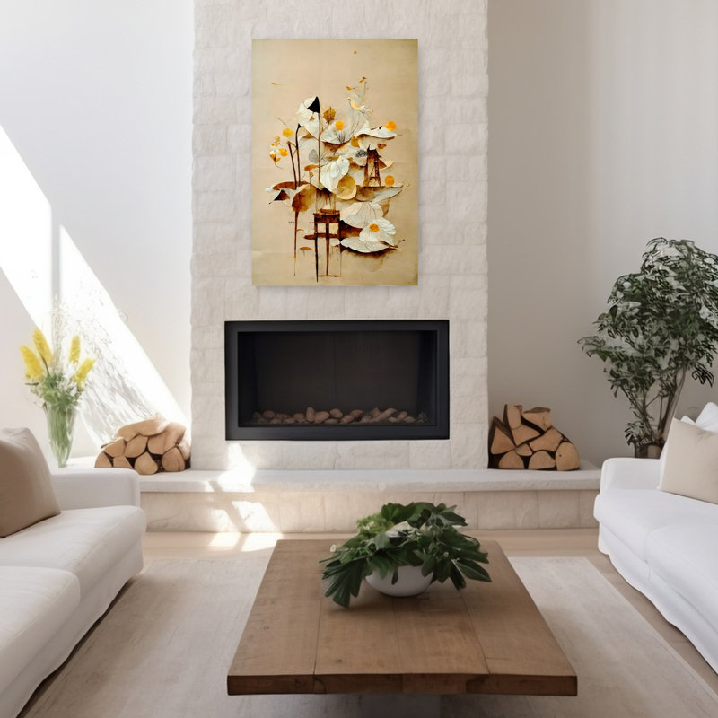 Art contemporain contemporain abstrait délicat, H 48 po x l 32 po