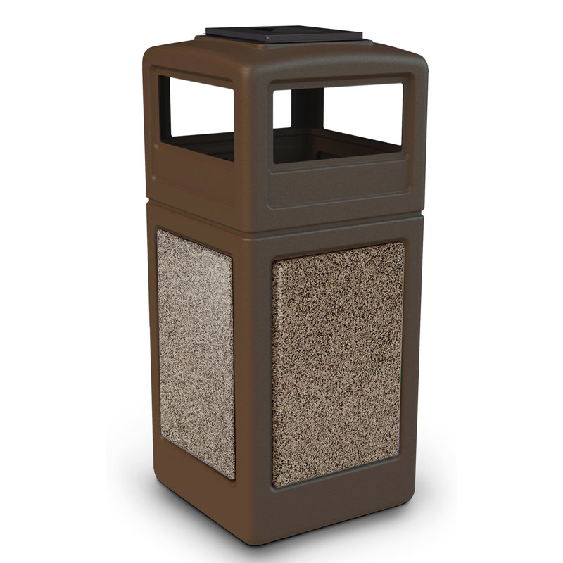 Poubelle® 42 gallons StoneTec, Brun avec bleu-gris