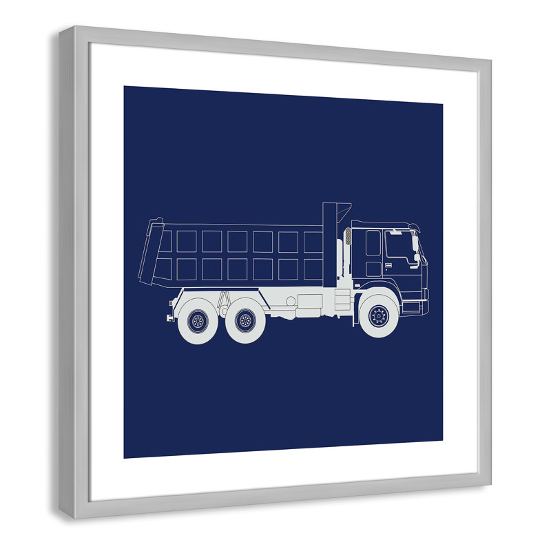 Art encadré Wild Camions, H 22,5 po x l 22,5 po x P 1,18 po, Encadré de boîte argent