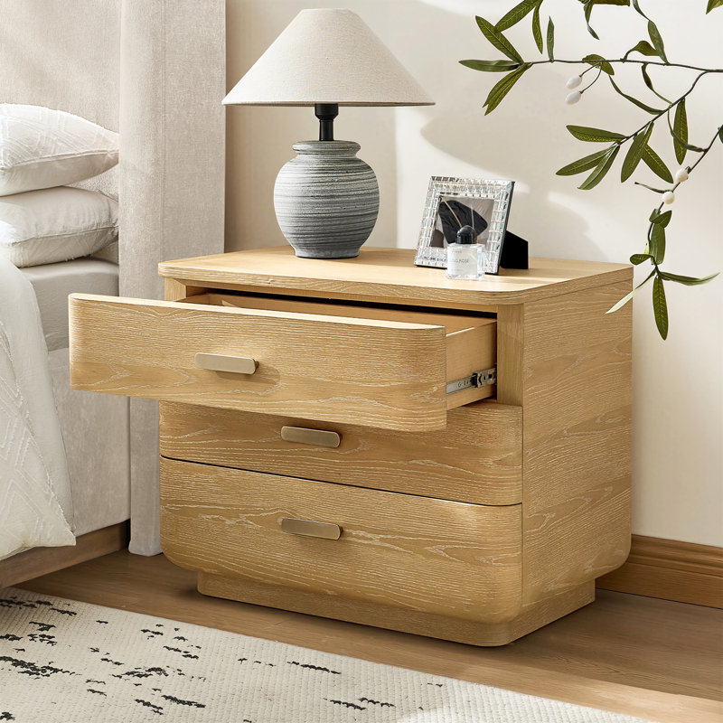 Table de chevet 3 tiroirs Waynesville, Naturel