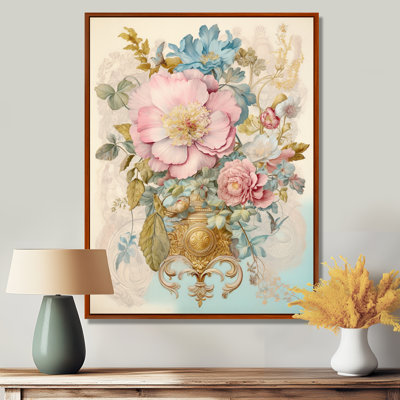Art mural rétro avec fleurs squelettes roses - autres plantes et fleurs