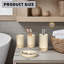Ensemble d'accessoires de salle de bain 4, distributeur de savon beige pour la salle de bain, porte-brosse à dents, gobelet et porte-savon, essentiels pour nouvel appartement, décoration de salle de bain beige moderne (rustique)