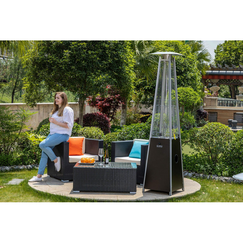 Bronze Quartz Glass Tube Patio Heater-Mocha, Brown