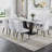 Usmon Glass Top Pedestal Dining Set-842942033-842942034