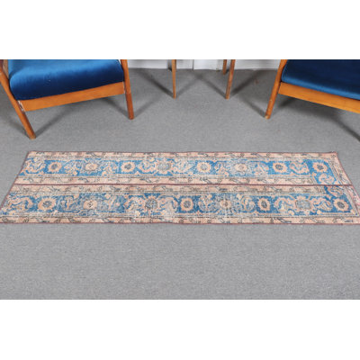 Vintage Turkish Anatolian Patchwork Runner Rug in Brown for Kitchen - Authentic Handmade