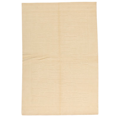 Tapis beige noué à la main de haute qualité