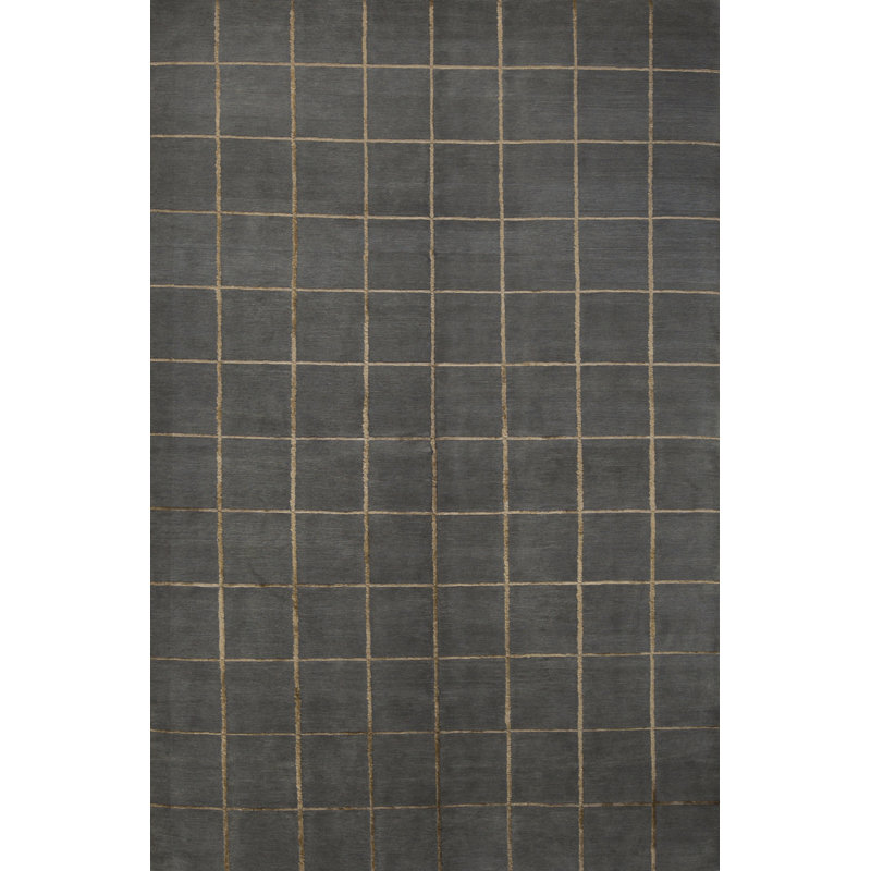 Hand-Knotted High-Quality Gray and Gold Area Rug
