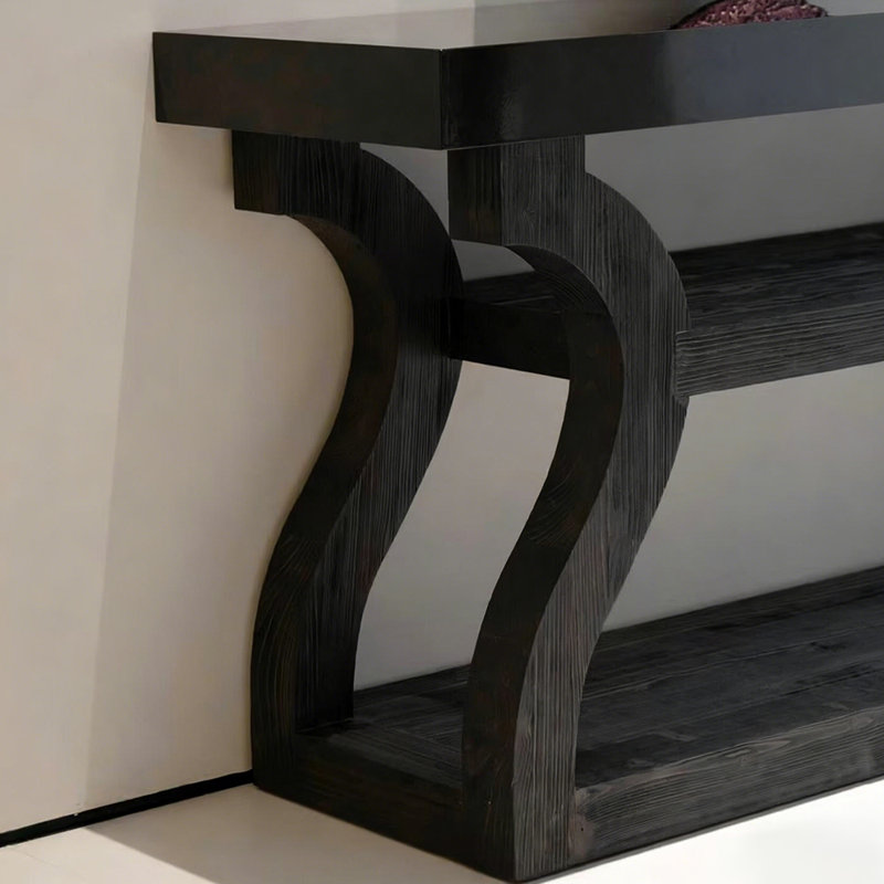 Modern simple black console table, 33.5" H x 70.9" W x 15.7" D