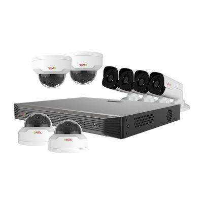 Home Imports Emporium 16 Channel NVR Surveillance System for Home Security Rectangular Metal Wired Security Camera Set with 4K Recording and White Finish