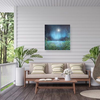 Jennifer Taylor Art Twilight en toile d'extérieur bleu sarcelle