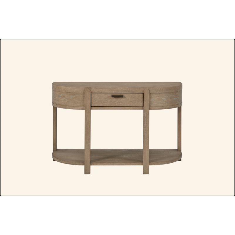 Curved 1-Drawer Console Table - Toffee
