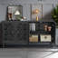 Buffet antique 60 "avec sculptures florales et tablettes réglables-486672582
