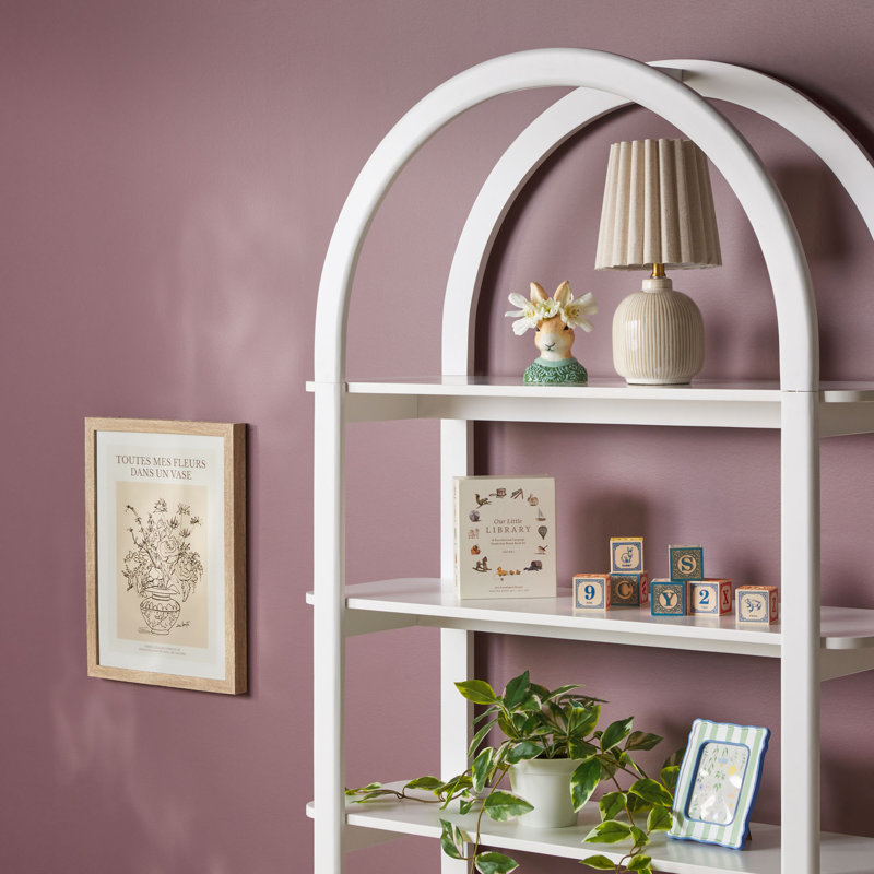 Yasirah 72" H x 36" W Modern Arched Wood Storage Bookcase, White