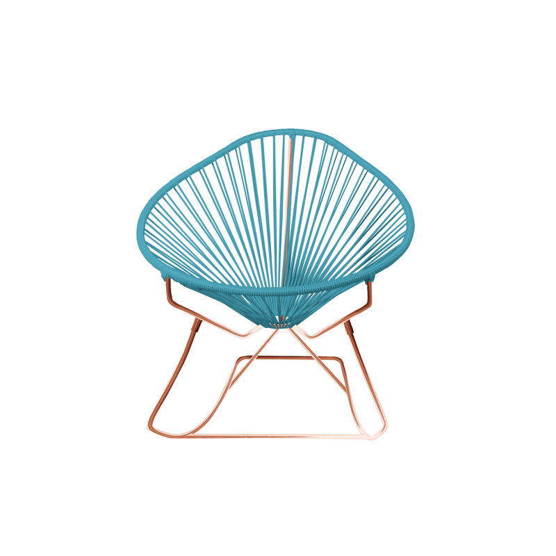 Chaise berçante intérieure / extérieure Acapulco, Bleu / cuivre
