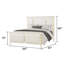 Grand lit tapissier de style traditionnel avec DEL et accents dorés - Beige-411333435