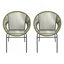Chaise d'extérieur en osier Nusa, vert, ensemble de 2-328766233
