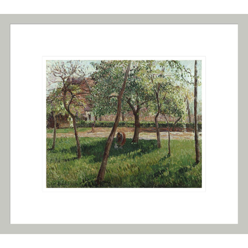 «The Enclosure at Eragny» par Camille Pissarro, impression giclée sur cadre, 13.75" H x 15.49" W