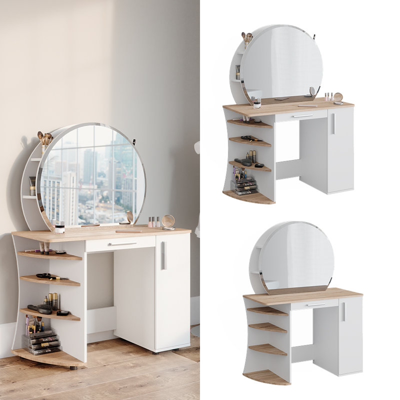 Louidor Dressing Table with Mirror and Storage Included