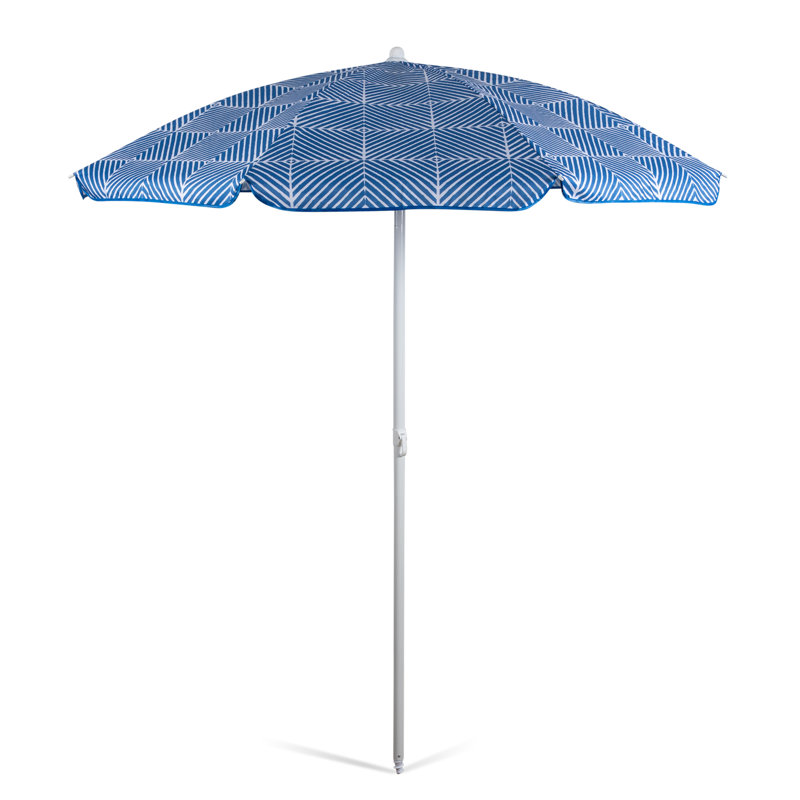 Chaise de plage avec parasol Edwin, Bleu Athènes