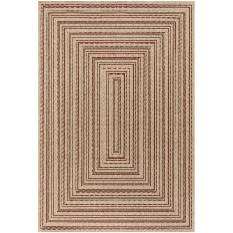 Tapis intérieur / extérieur en polypropylène brun tissé à la machine Leibowitz, 7 pi 2 po x 10 pi 5 po
