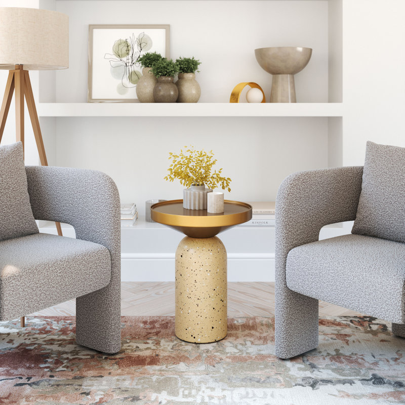 Table d'appoint Cendre or et beige