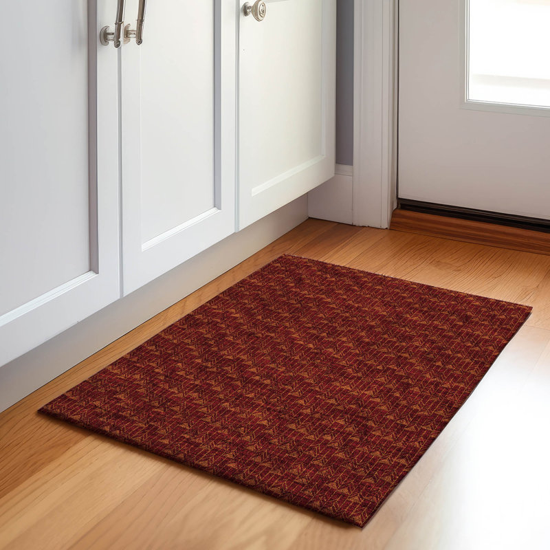 Tapis bourgogne de qualité supérieure Cerrito AMF514, Rectangle 1 pi 8 po x 2 pi 6 po