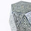 16 x 14 x 18 po, tabourets de jardin hexagonaux, table d'appoint unique Capiz, noir / blanc