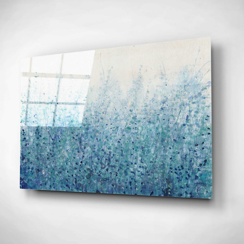 «Misty Blues II» par Tim O'Toole, art mural en verre acrylique, H 12 po x l 16 po x P 0,13 po