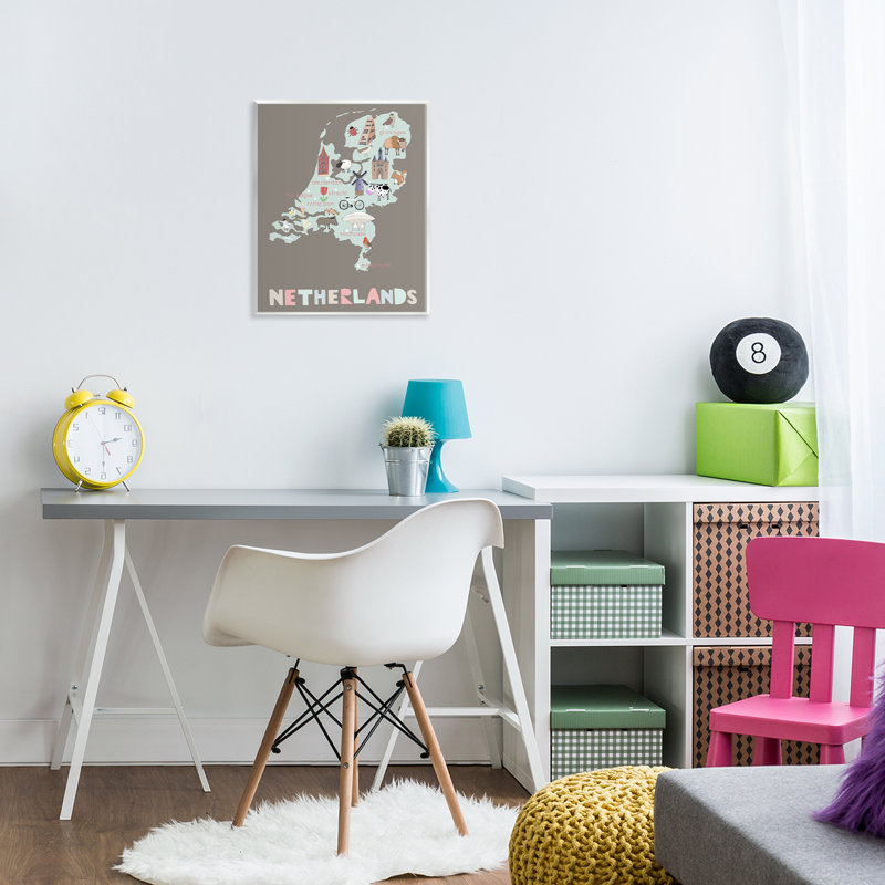 Plaque murale pour enfant, carte des Pays-Bas, design par Carla Daly