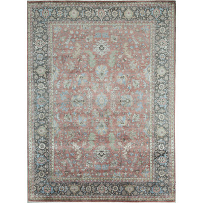 Oriental Area Rug in Pink/Charcoal