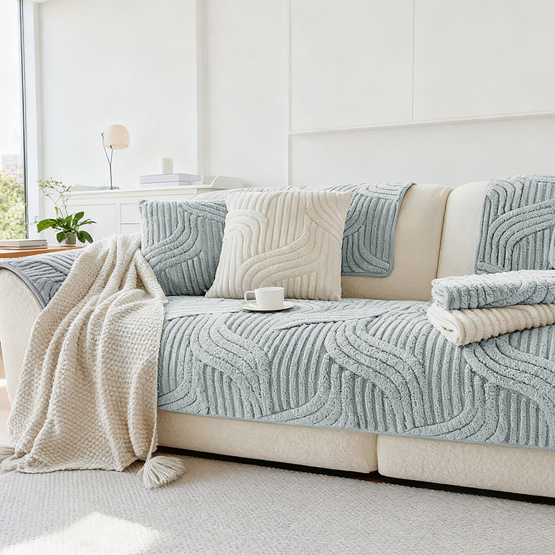 Sofa Slipcover, 70cm H x 70cm W x 70cm D, Light Grey