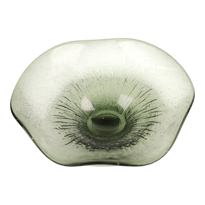 16" Inmar Green Glass Bowl