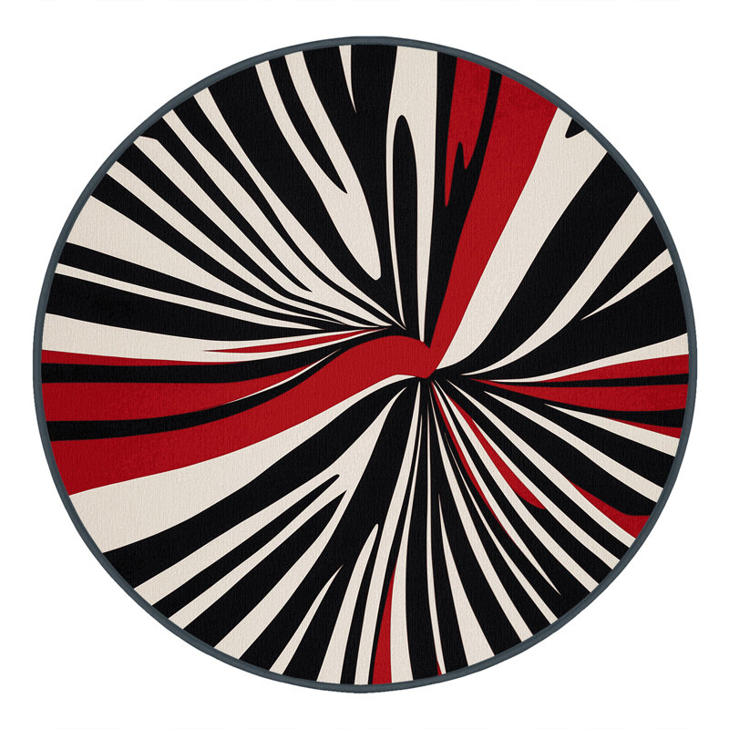 Crimson Harmony Rug, Round 8'
