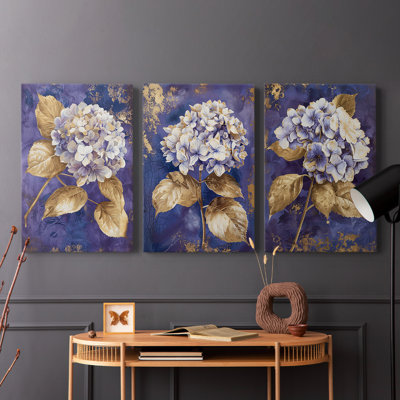 Ensemble de 3 toiles tendues avec châssis Floral Series