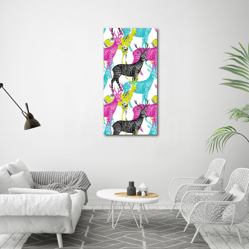 Arcenio Colourful Deer - Wrapped Canvas Print
