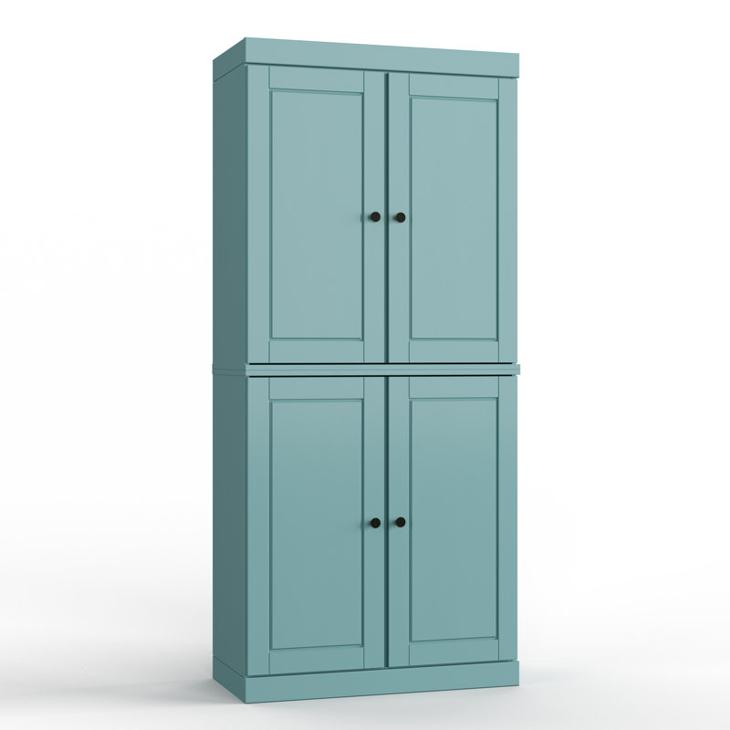 32" W x 71.5" H 100% Solid Wood Freestanding Bathroom Linen Cabinet with Doors, 2 Drawers & Adjustable Shelves – Modular Storage Organizer