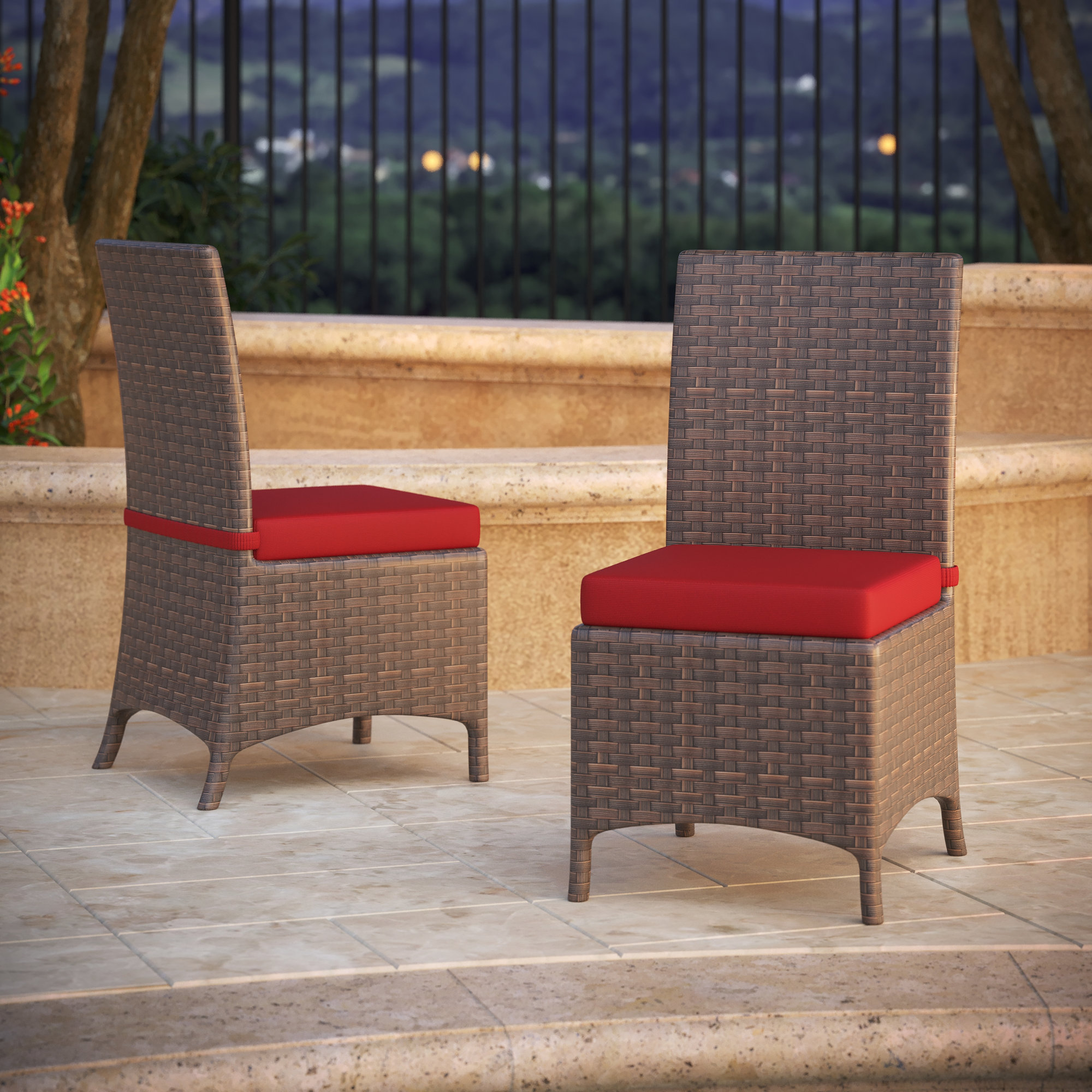 Sunbrella® Indoor/Outdoor Dining Chair Cushion, Canvas Jockey Red Sunbrella® Canvas