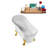 67" Streamline Clawfoot Soaking Acrylic Bathtub With Drain, Clawfeet, and Bamboo Tray-1387059604-1429522206