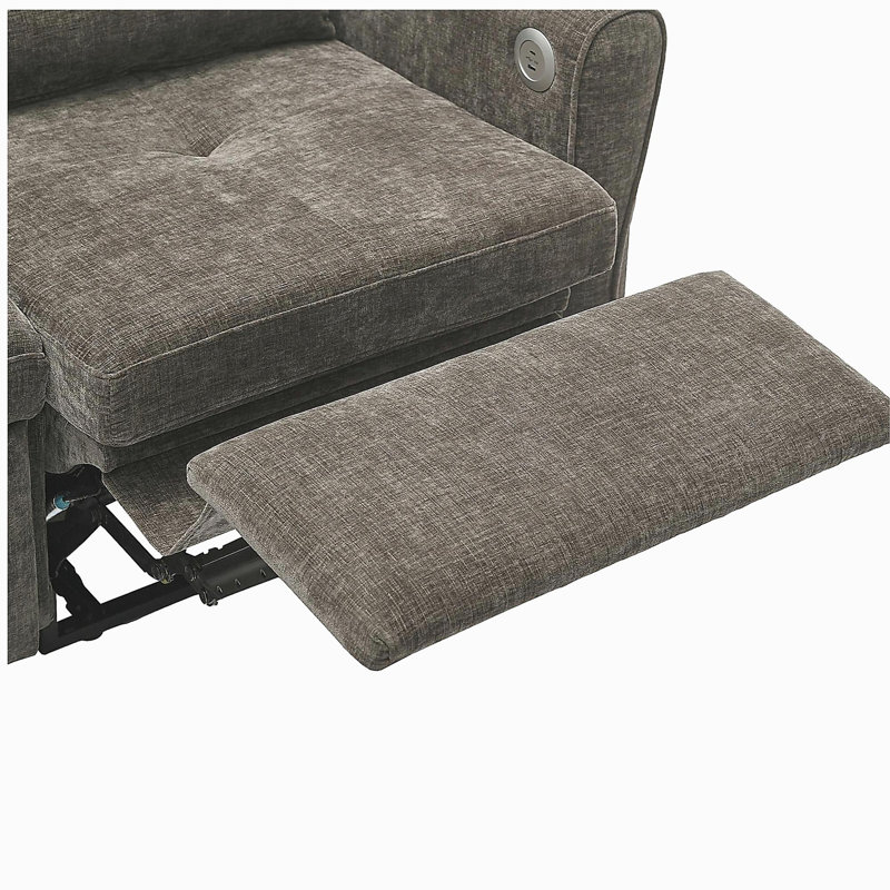 Canapé 3 places 82 po 2 en 1 avec canapé-lit et fauteuil inclinable rabattable gris foncé